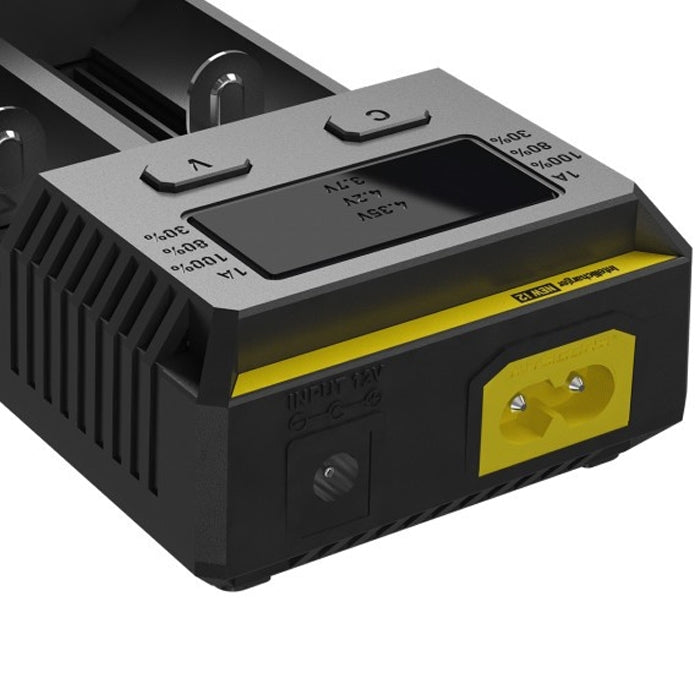 Nitecore NEW i2 Intelligent Digi Smart Charger with LED Indicator for 14500, 16340 (RCR123), 18650, 22650, 26650, Ni-MH and Ni-Cd (AA, AAA) Battery, NEW i2