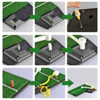 PGM Golf 66 Grass Putting Mat Push Rod Trainer, Size: 48x23cm, Black,66 Grass, White,66 Grass