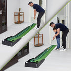 PGM Golf Mini Putting Mat Push Rod Trainer 3m, without Auto Ball Return Fairway, 3m, without Auto Ball Return Fairway