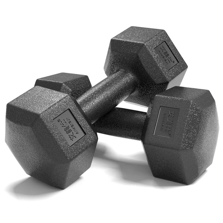 4kg A Pair Glue-Covered Hexagonal Dumbbell, 4kg