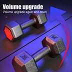 10KG A Pair Household Glue Fitness Hexagon Dumbbells, 10KG