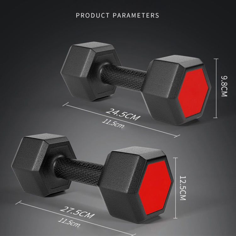 15KG A Pair Household Glue Fitness Hexagon Dumbbells, 15KG