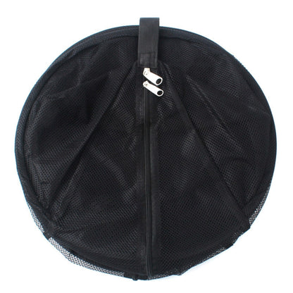 Camping Picnic Folding Tableware Vegetables Fruit Dry Net Hanging Mesh Dish Dryer Rack Shelf(Black), Round drying net