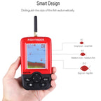 XJ-01 Wireless Fish Detector 125KHz Sonar Sensor 0.6-36m Depth Locator Fishes Finder with 2.4 inch LCD Screen & Antenna, Built-in Water Temperature Sensor, XJ-01