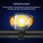 350LM USB Charging Waterproof Snap-on Bicycle Headlight with Speaker & Stopwatch Function, Black, Blue, Red