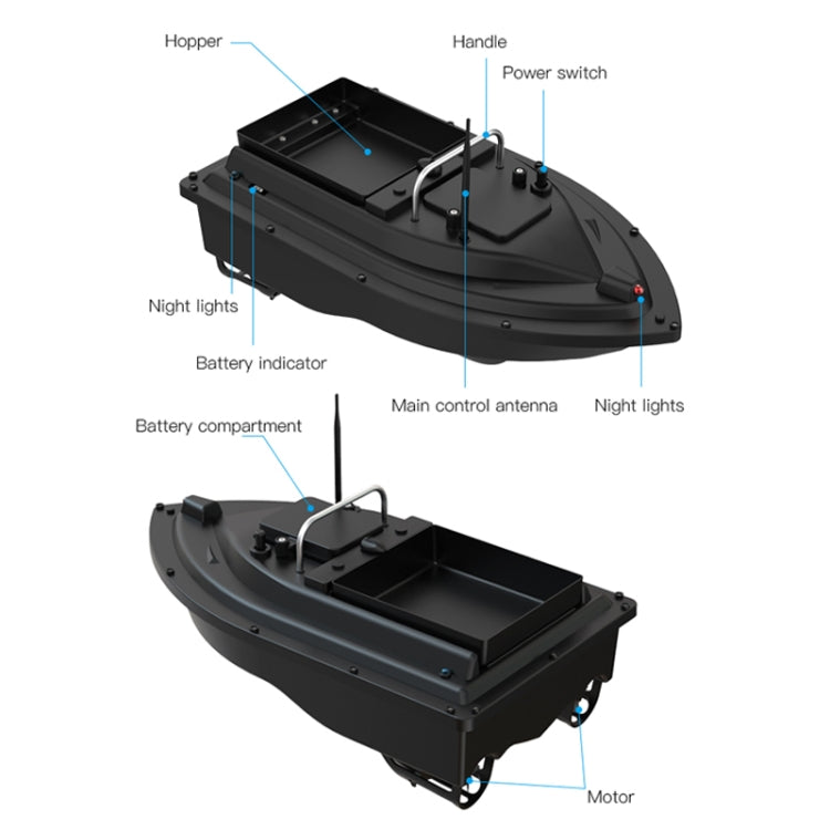 D16B GPS Double Motors Outdoor Rc Bait Fishing Boat, EU Plug, D16B GPS (US Plug), D16B GPS (EU Plug)
