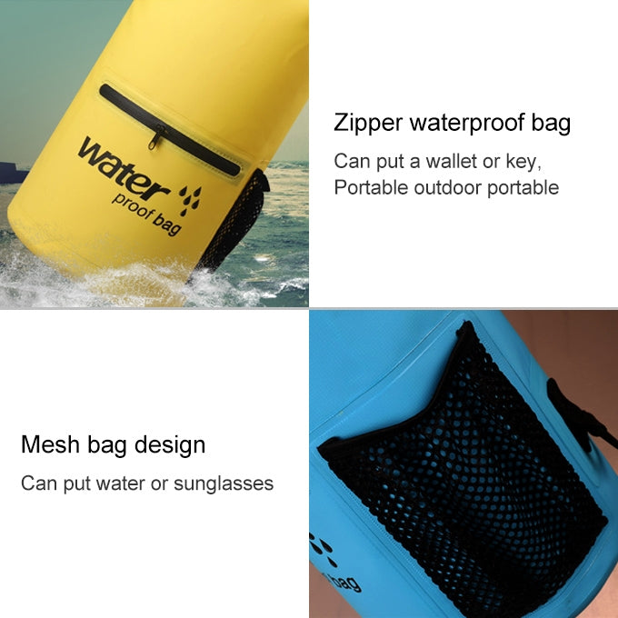 Outdoor Waterproof Dry Dual Shoulder Strap Bag Dry Sack PVC Barrel Bag, Capacity: 10L, 10L