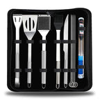 10 in 1 Outdoor Tableware Set Camping Barbecue Tableware Picnic Tool Set with Thermometer, 10 in 1, with Thermometer