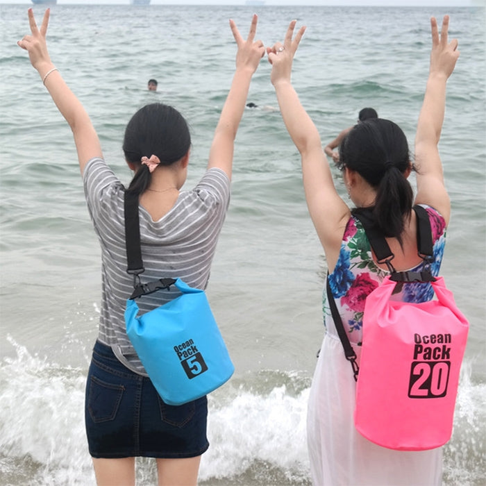 Outdoor Waterproof Single Shoulder Bag Dry Sack PVC Barrel Bag, Capacity: 3L, Capacity: 3L (Dark Blue), Capacity: 3L (Orange), Capacity: 3L (Pink), Capacity: 3L (Green), Capacity: 3L (Sky Blue), Capacity: 3L (Yellow), Capacity: 3L (Black)