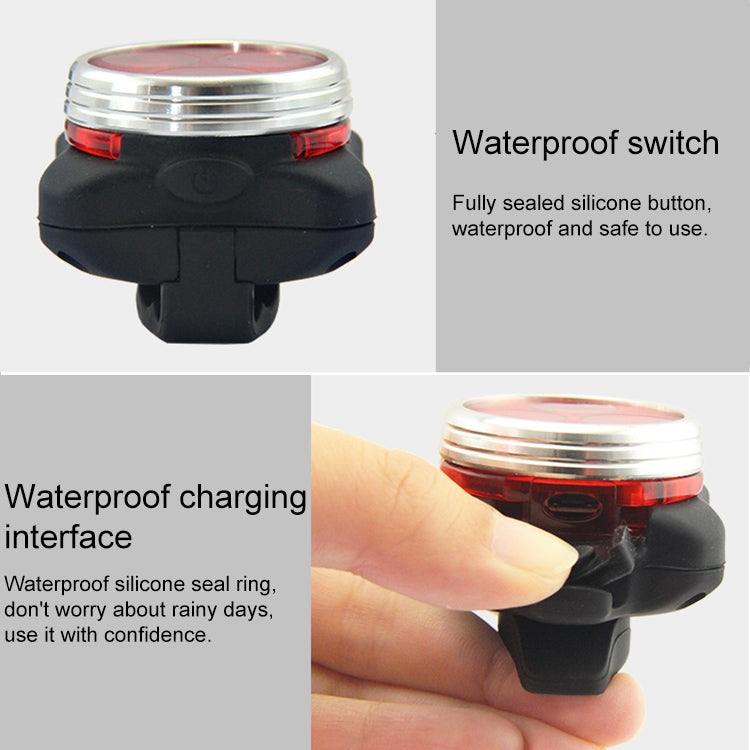 COB Lamp Bead 160LM USB Charging Four-speed Waterproof Bicycle Headlight / Taillight,  Red + White Light Dimming 650MA, Red + White Light Dimming