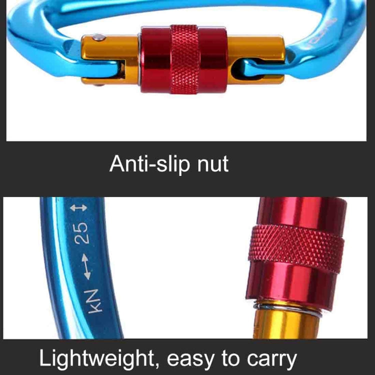 XINDA XD-Q9628 Professional Climbing D-shaped Master Lock Carabiner Safety Buckle Outdoor Climbing Equipment Supplies, XD-Q9628 (Orange), XD-Q9628 (Blue), XD-Q9628 (Black)
