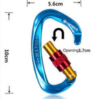 XINDA XD-Q9628 Professional Climbing D-shaped Master Lock Carabiner Safety Buckle Outdoor Climbing Equipment Supplies, XD-Q9628 (Orange), XD-Q9628 (Blue), XD-Q9628 (Black)