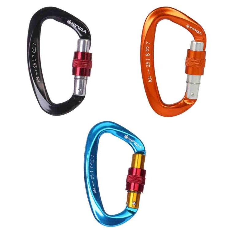 XINDA XD-Q9628 Professional Climbing D-shaped Master Lock Carabiner Safety Buckle Outdoor Climbing Equipment Supplies, XD-Q9628 (Orange), XD-Q9628 (Blue), XD-Q9628 (Black)
