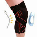 Sports High Elastic Shockproof Non-slip Silicone Knee Support Guards with Pressure Strip Size: L, L
