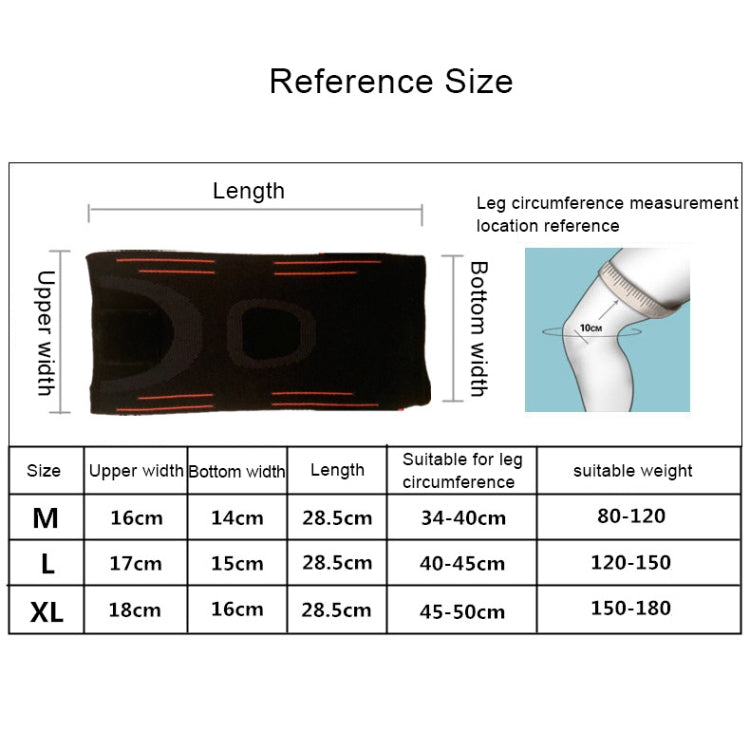 Sports High Elastic Shockproof Non-slip Silicone Knee Support Guards with Pressure Strip Size: L, L