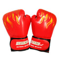 SUTENG Flame Pattern PU Leather Fitness Boxing Gloves for Adults, Flame Red, Flame White, Flame Blue, Flame Black