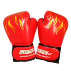SUTENG Flame Pattern PU Leather Fitness Boxing Gloves for Adults, Flame Red, Flame White, Flame Blue, Flame Black