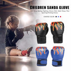SUTENG Flame Pattern PU Leather Fitness Boxing Gloves for Adults, Flame Red, Flame White, Flame Blue, Flame Black