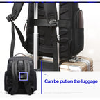 Bopai 751-007291 Business Anti-theft Waterproof Large Capacity Double Shoulder Bag,with USB Charging Port, Size: 34x19x43.5cm, 751-007291