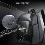 Bopai 851-010128 Business Anti-theft Waterproof Large Capacity Double Shoulder Bag,with USB Charging Port, Size: 34x19x43cm, 851-010128