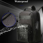 Bopai 851-014211 Business Anti-theft Waterproof Three-layer Large Capacity Double Shoulder Bag,with USB Charging Port, Size: 35.5x24x45cm, 851-014211