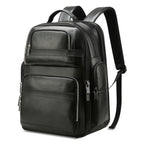 Bopai 851-019811 Large Capacity Anti-theft Waterproof Leathar Backpack Laptop Tablet Bag for 15.6 inch and Below, with USB Charging Port, 851-019811