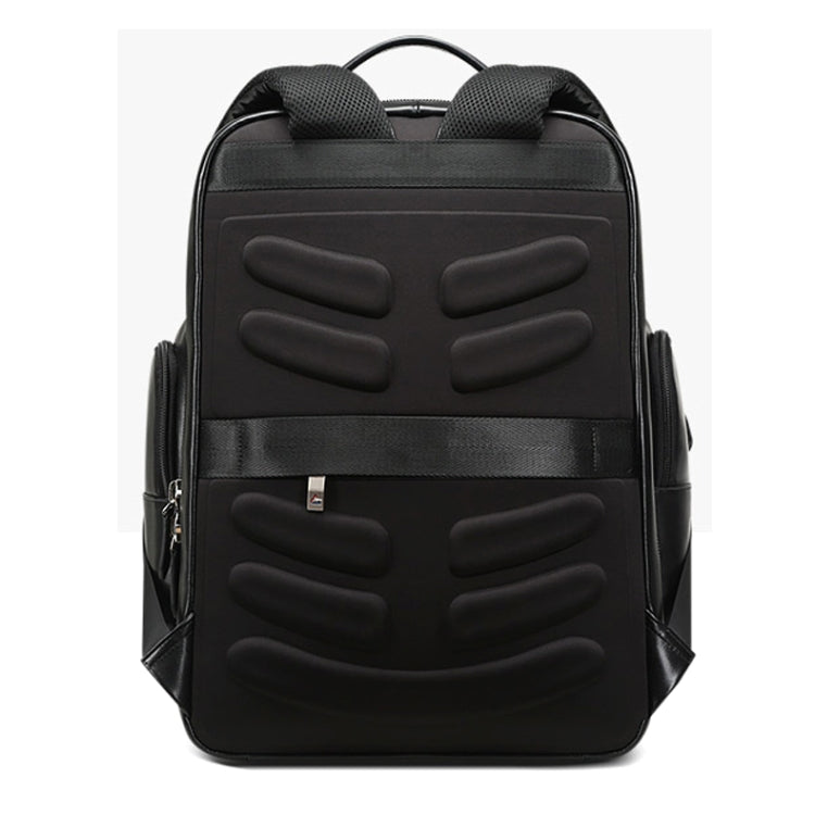 Bopai 851-019811 Large Capacity Anti-theft Waterproof Leathar Backpack Laptop Tablet Bag for 15.6 inch and Below, with USB Charging Port, 851-019811