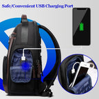 Bopai 851-008821 Outdoor Breathable Waterproof Anti-theft Large Capacity Double Shoulder Bag,with USB Charging Port, Size: 36x17x41.5cm, 851-008821