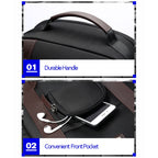 Bopai 851-008821 Outdoor Breathable Waterproof Anti-theft Large Capacity Double Shoulder Bag,with USB Charging Port, Size: 36x17x41.5cm, 851-008821