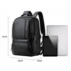 Bopai 851-023911 Top-grain Leather Business Breathable Anti-theft Man Backpack, Size: 28x18x42cm, 851-023911