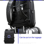Bopai 851-023911 Top-grain Leather Business Breathable Anti-theft Man Backpack, Size: 28x18x42cm, 851-023911