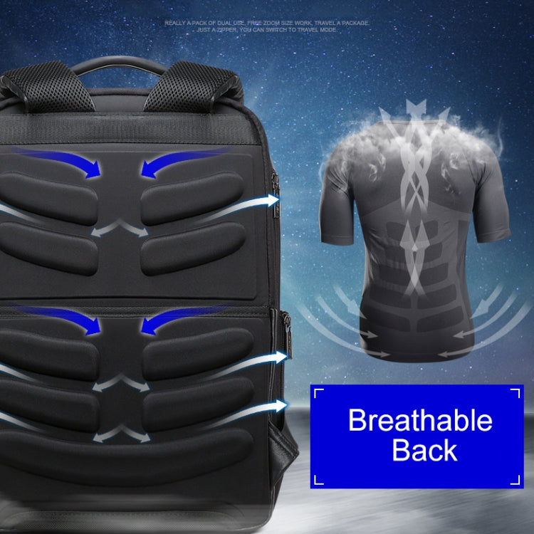 Bopai 851-024011 Top-grain Leather Business Breathable Anti-theft Man Backpack, Size: 28x18x42cm, 851-024011