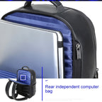 Bopai 851-024011 Top-grain Leather Business Breathable Anti-theft Man Backpack, Size: 28x18x42cm, 851-024011