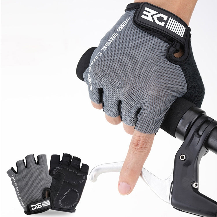 BaseCamp BC-204 Bicycle Half Finger Gloves Lycra Fabric Cycling Gloves, Size: M, Size: M
