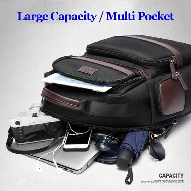Bopai 751-007301 Business Anti-theft Waterproof Large Capacity Double Shoulder Bag,with USB Charging Port, Size: 28x19x42cm