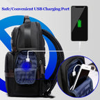 Bopai 751-007301 Business Anti-theft Waterproof Large Capacity Double Shoulder Bag,with USB Charging Port, Size: 28x19x42cm