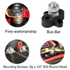 Single Heavy-Duty Terminal Studs Black  M10 Bus Bar for Car / RV / Boat, M10 Black