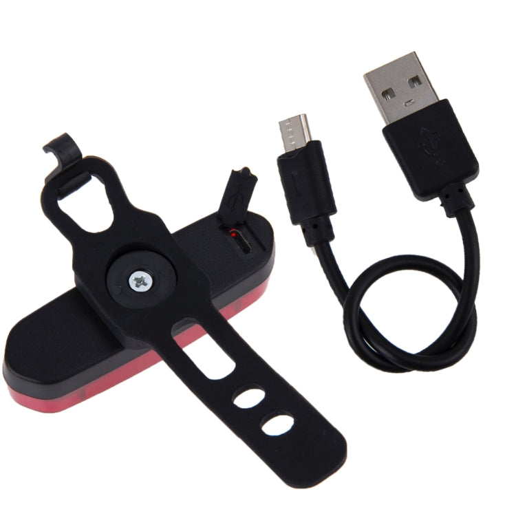 AQY-096 IPX4 Detachable USB Rechargeable Single Color LED Bike Taillight, White, (Red