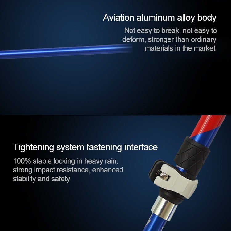 5 Node Portable Foldable Aluminium Alloy Alpenstocks Trekking Poles, Folding Length : 35CM, Folding Length : 35CM (Black), Folding Length : 35CM (Green), Folding Length : 35CM (Blue), Folding Length : 35CM (Red)