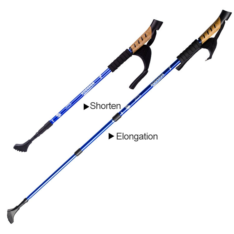 KODENOR Outdoor Mountaineering Portable Foldable Aluminium Alloy Straight Handle Alpenstocks Trekking Poles, Length : 66-135CM, Length : 66-135CM (Blue), Length : 66-135CM (Red), Length : 66-135CM (Silver), Length : 66-135CM (Black)