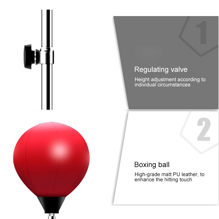 Adult Suction Cup Version Height Adjustable Vertical PU Leather Vent Ball Boxing Speed Ball Family Fitness Equipment with Gloves, with Gloves Red, with Gloves Black Red