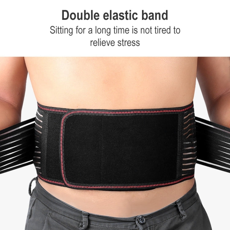 Double-sided Self-heating Waist Protector Keep Warm Breathable Lumbar Support, 008 (Black)