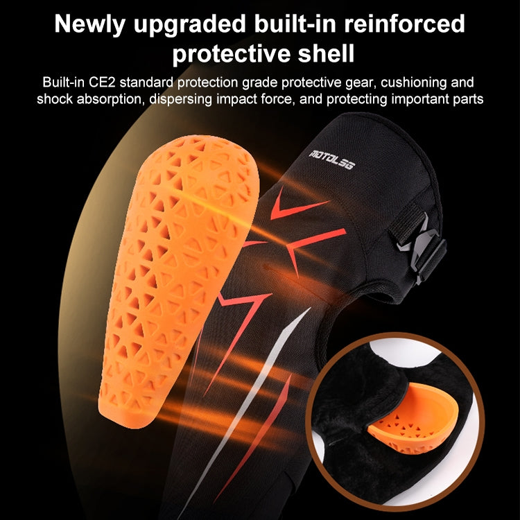 MOTOLSG 2 in 1 Knee Pads Motorcycle Bicycle Riding Warm Fleece Soft Protective Gear with CE Protector, With CE Protector