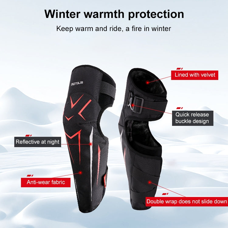 MOTOLSG 2 in 1 Knee Pads Motorcycle Bicycle Riding Warm Fleece Soft Protective Gear, Without CE Protector