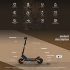 Kukirin G3 10 inch Tires 1200W 52V 18AH Three-speed Folding Electric Offroad Scooter with LED Display, G3