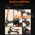 Kukirin G3 Pro 10 inch Tires 2400W 52V 23.4AH Three-speed Folding Electric Offroad Scooter with LED Display, G3 Pro