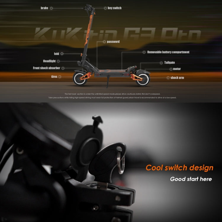 Kukirin G3 Pro 10 inch Tires 2400W 52V 23.4AH Three-speed Folding Electric Offroad Scooter with LED Display, G3 Pro