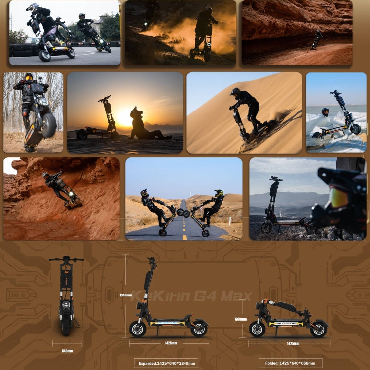 Kukirin G4 Max 12 inch Tires 3200W 60V 35.2AH Three-speed Folding Electric Offroad Scooter with LED Display, G4 Max