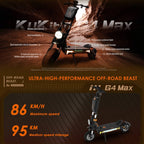 Kukirin G4 Max 12 inch Tires 3200W 60V 35.2AH Three-speed Folding Electric Offroad Scooter with LED Display, G4 Max