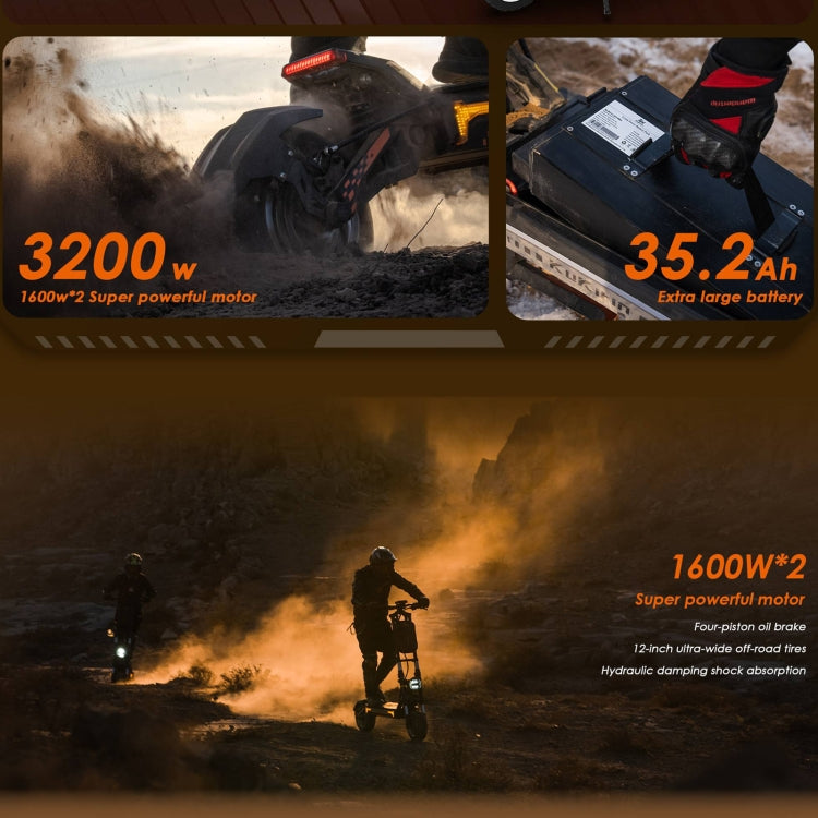 Kukirin G4 Max 12 inch Tires 3200W 60V 35.2AH Three-speed Folding Electric Offroad Scooter with LED Display, G4 Max